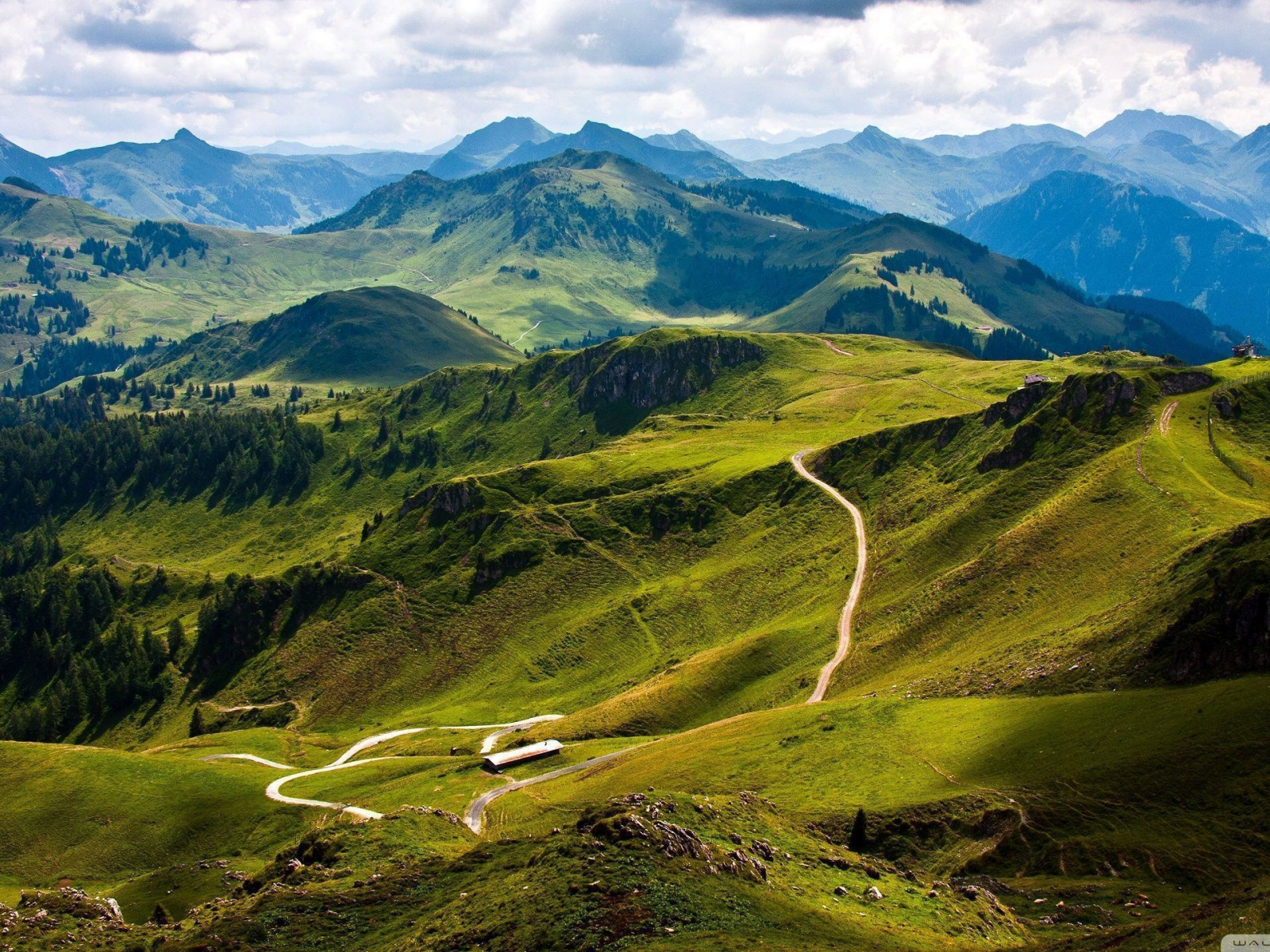 пейзаж, горы, альпы, австрия, austria