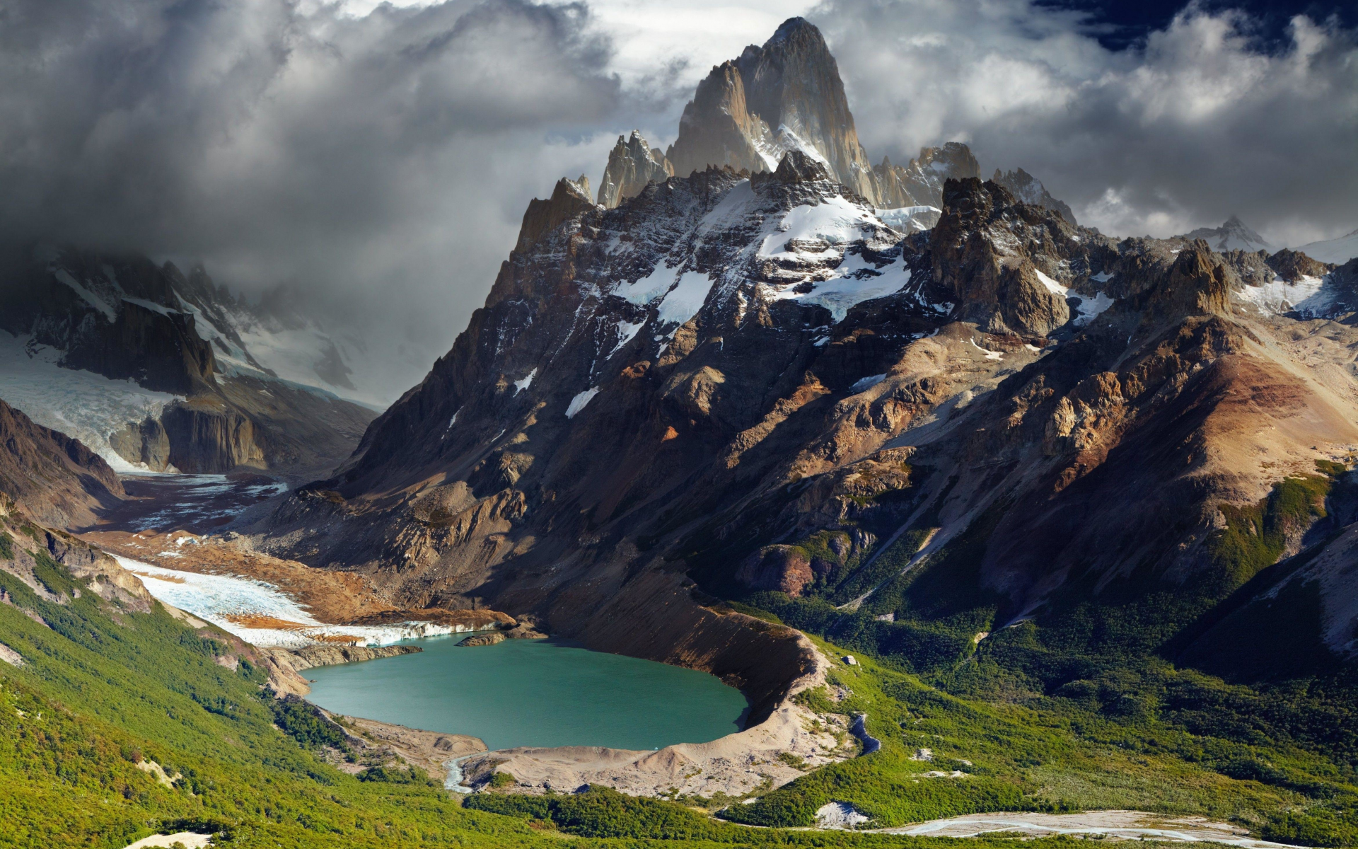 пейзаж, озеро, горы, аргентина, argentina