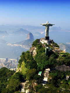 пейзаж, статуя, бразилия, вид