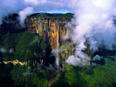 природа, горы, водопад
