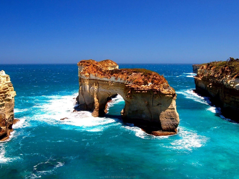 пейзаж, море, скалы, австралия