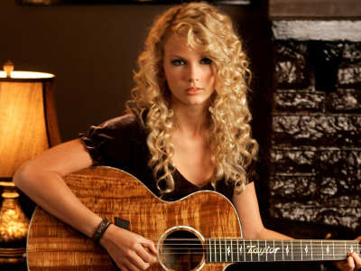 девушка, милая, красивая, симпатичная, взгляд, с гитарой