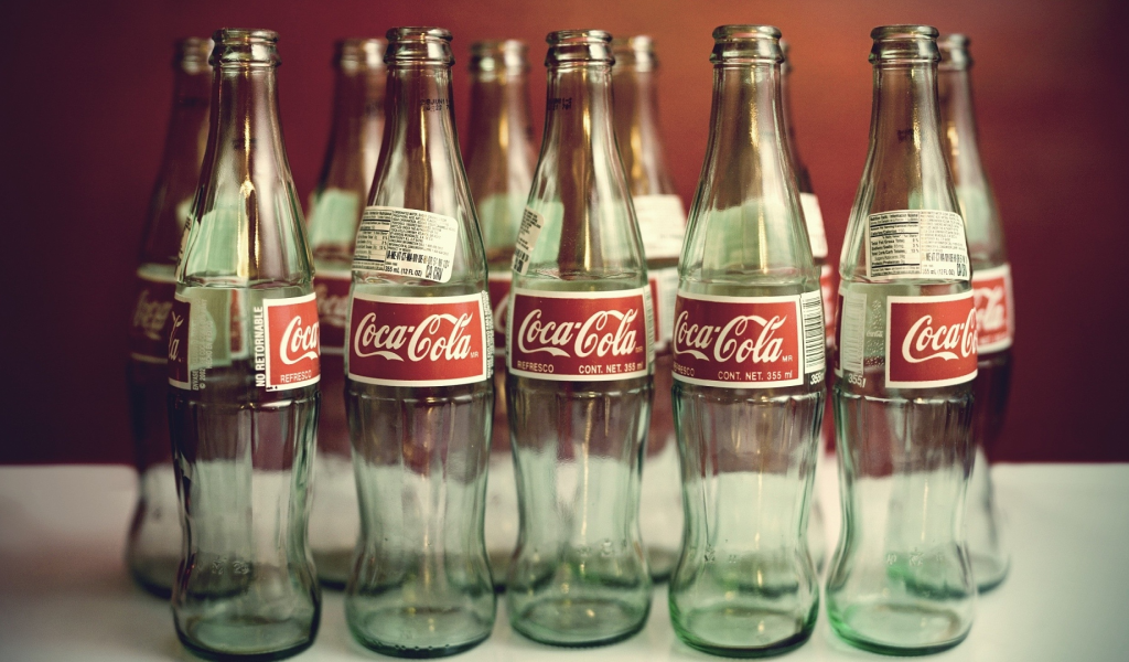 бутылки coca cola, пустые