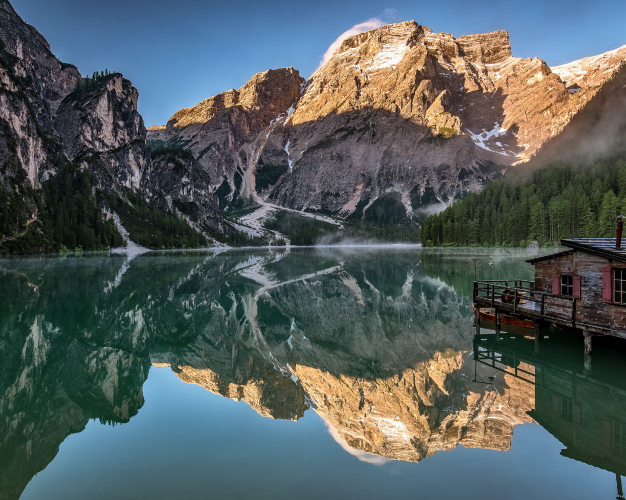 озеро, горы, отражение