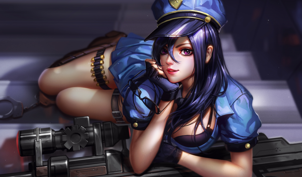 girl, game, uniform, police