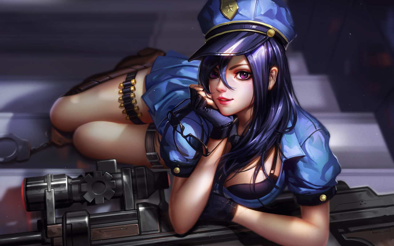 girl, game, uniform, police