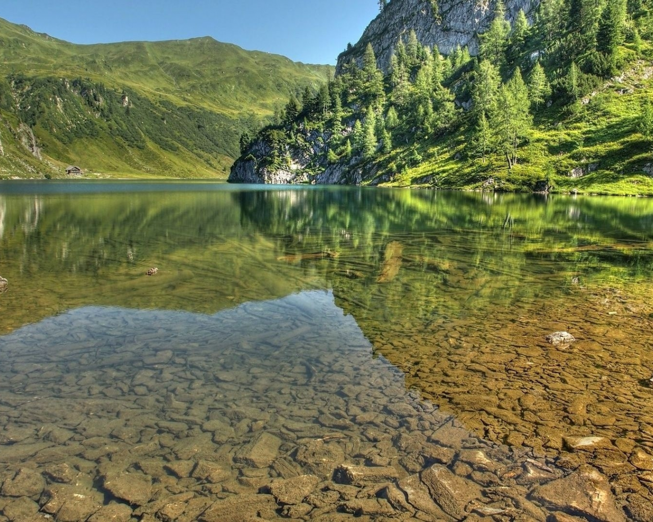 nature, mountains, rocks, lake, transparency