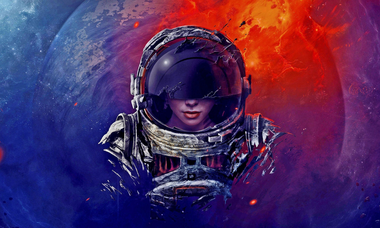 astronaut, spacesuit, space, face