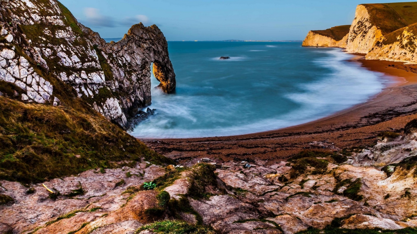 nature, mountains, rocks, sea, surf