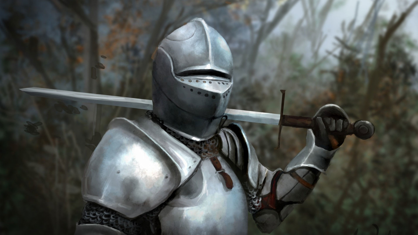 knight, armor, sword, helmet
