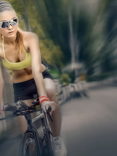 girl, sportswoman, cyclist, glasses, shorts