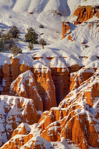 nature, mountains, rocks, snow