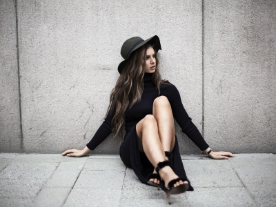 girl, pretty, beautiful, model, dress, hat, legs, josefine forsberg