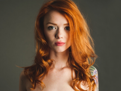 girl, pretty, cute, redhead, portrait