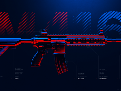 weapon, machine gun, rifle, m416