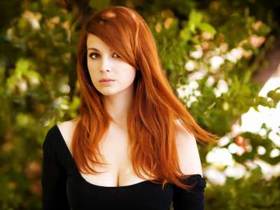 girl, beautiful, redhead, portrait