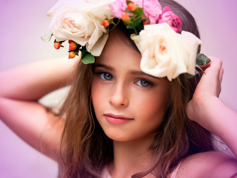 girl, beautiful, flowers