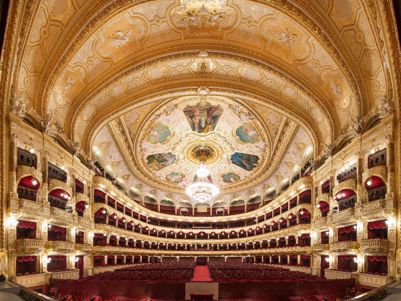 interior, opera, chandelier, hall