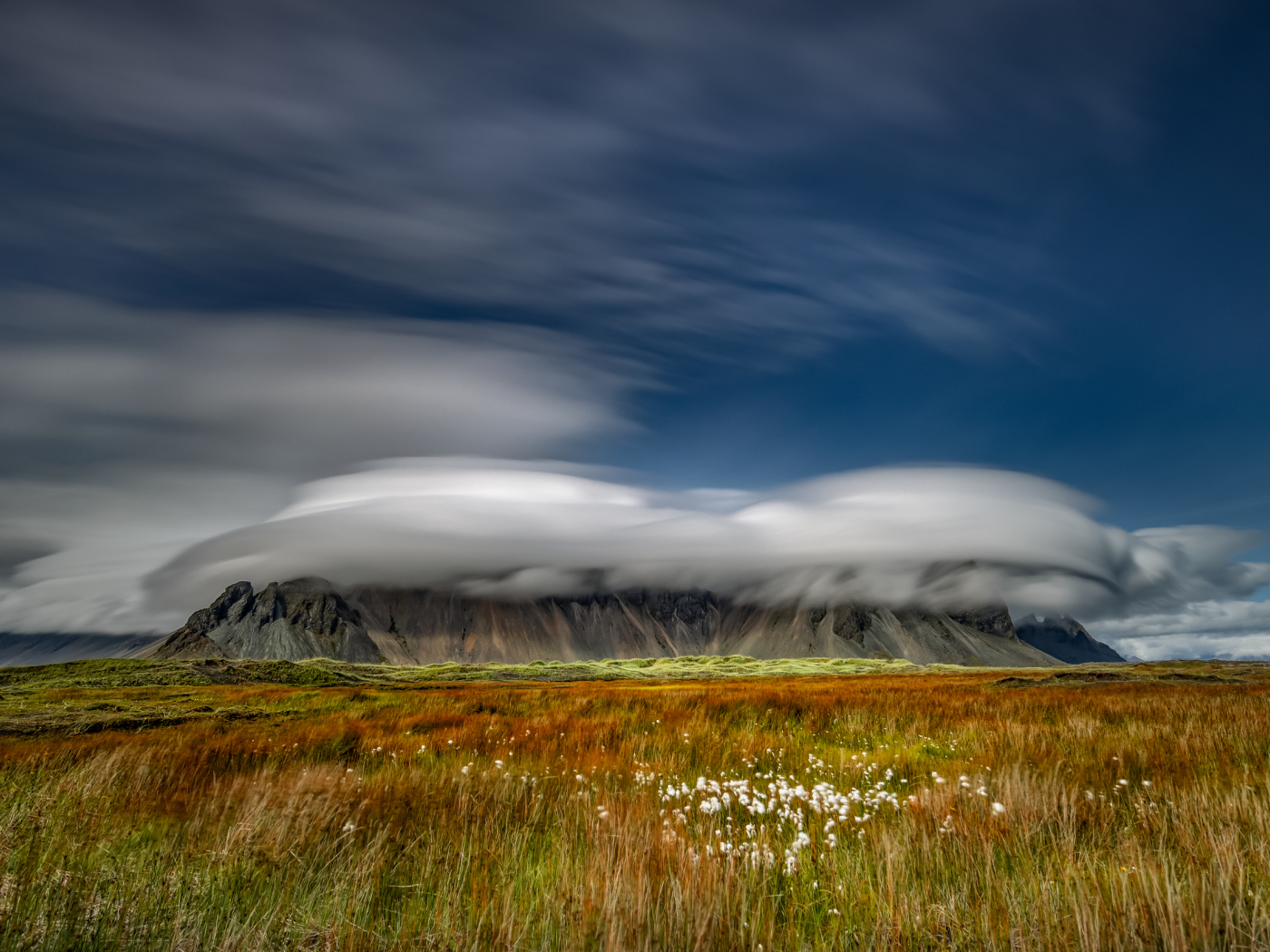 landscape, field, mountain, cloud