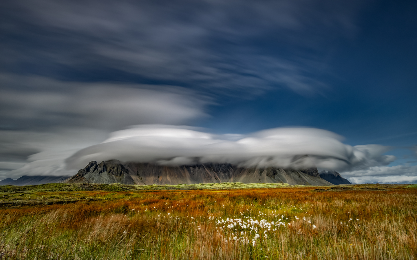 landscape, field, mountain, cloud