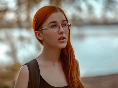 girl, beautiful, cute, redhead, glasses