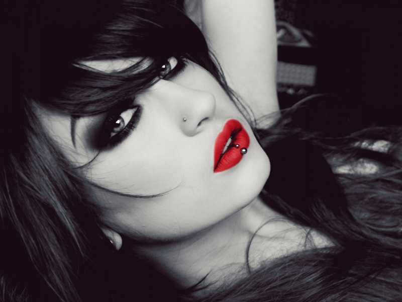 girl, beautiful, red lips