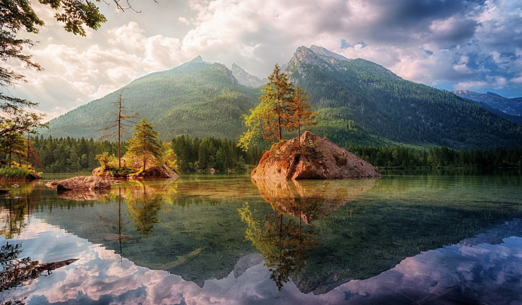 nature, forest, mountains, lake