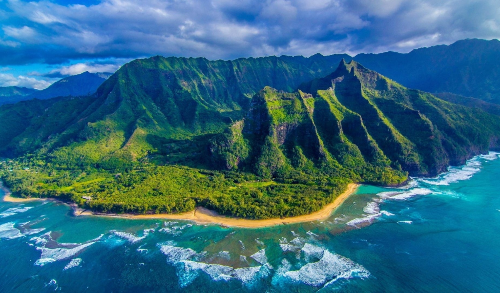 nature, mountains, sea, island