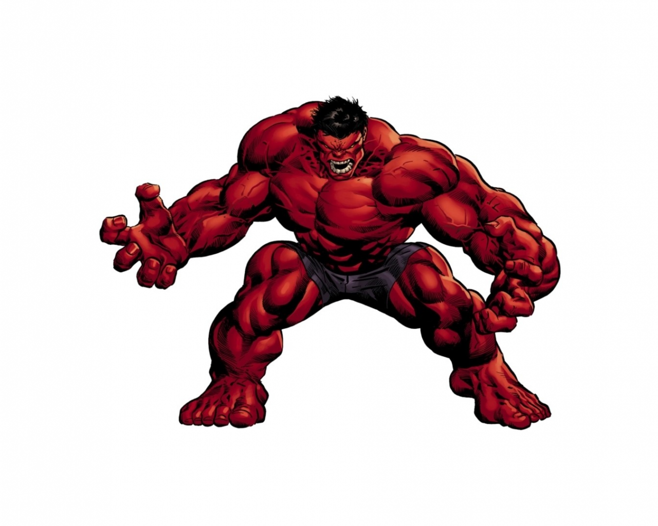 hulk, red hulk, artwork