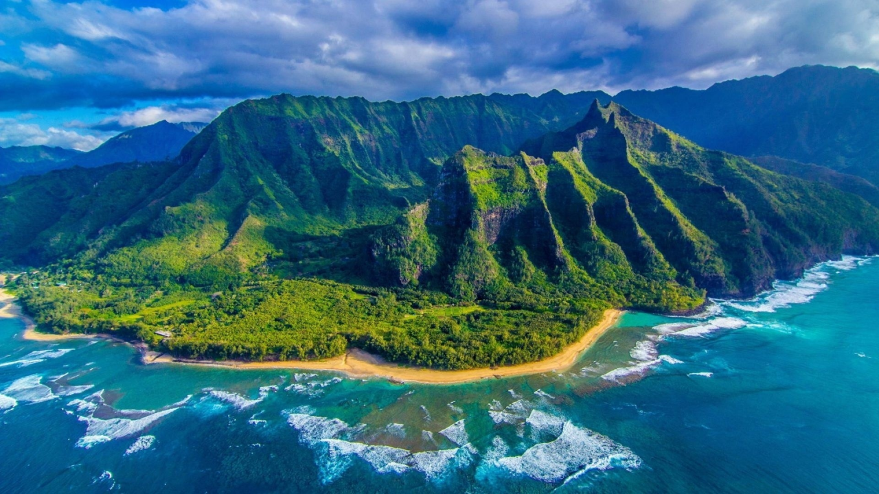 nature, mountains, sea, island