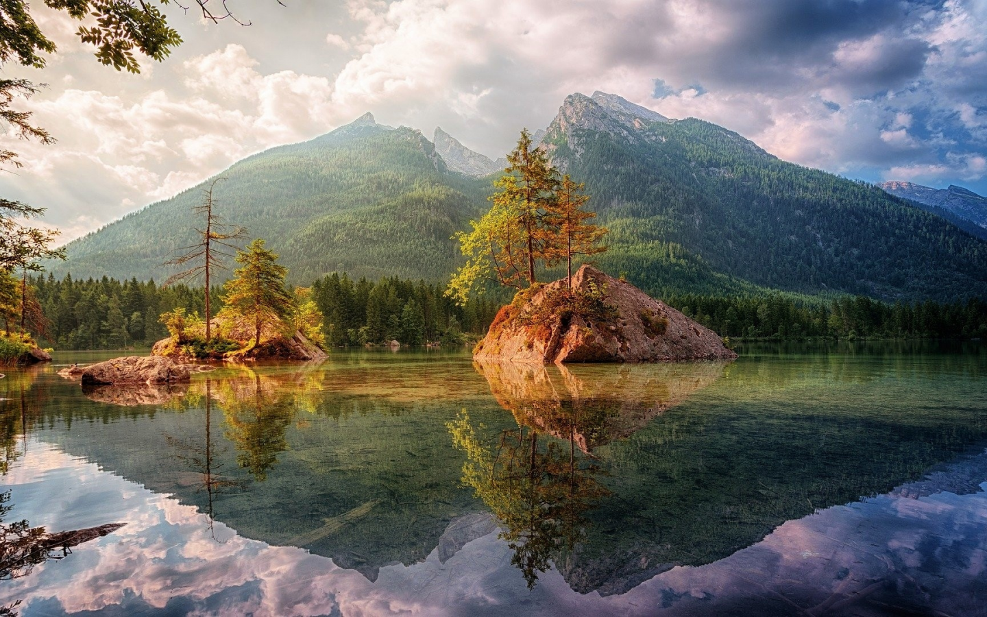 nature, forest, mountains, lake