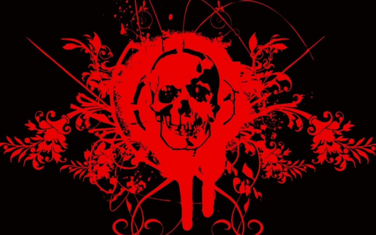 skull, red, blood
