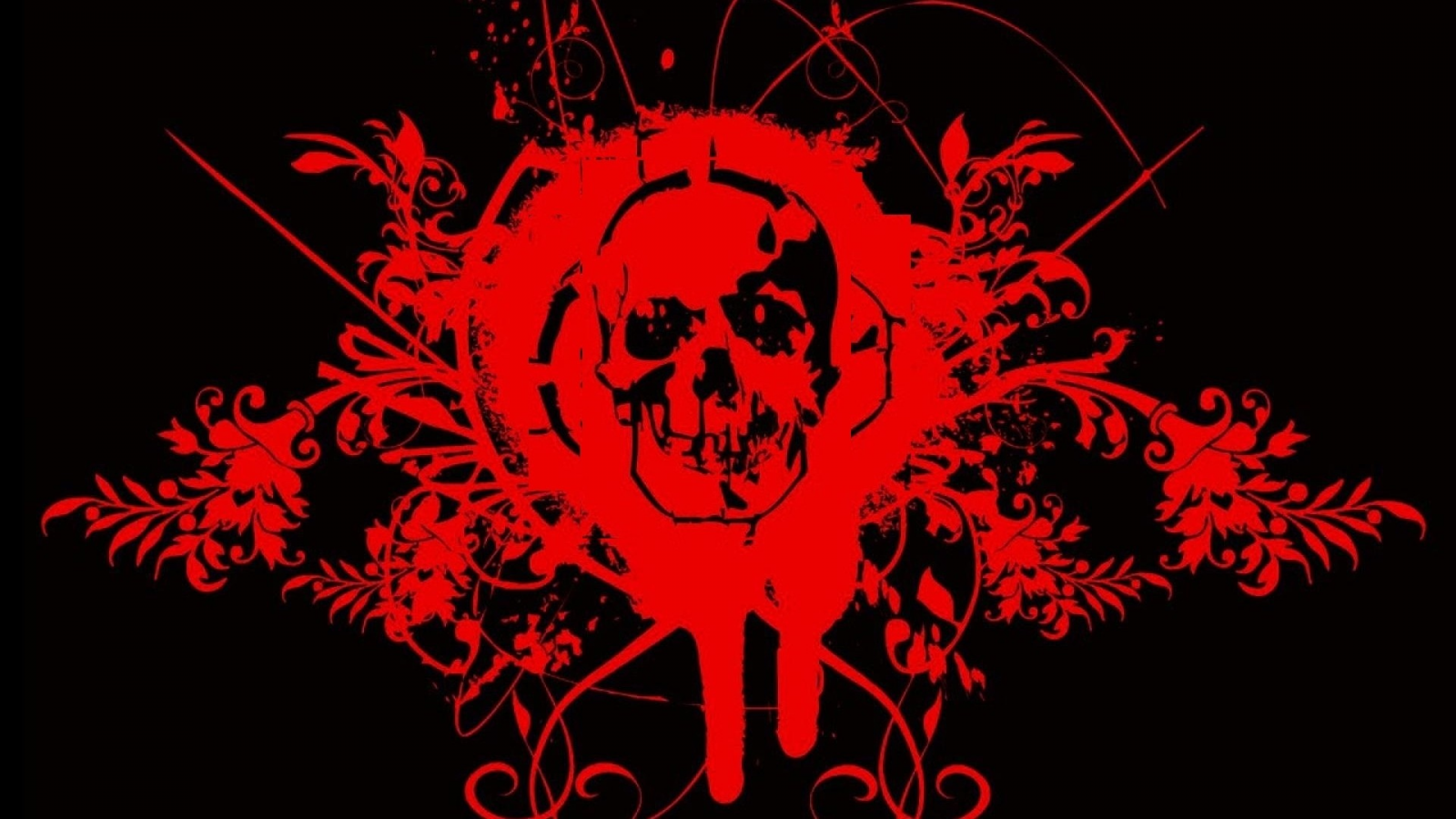 skull, red, blood