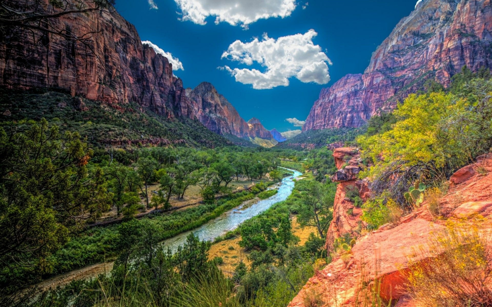 landscape, mountains, river, gorge