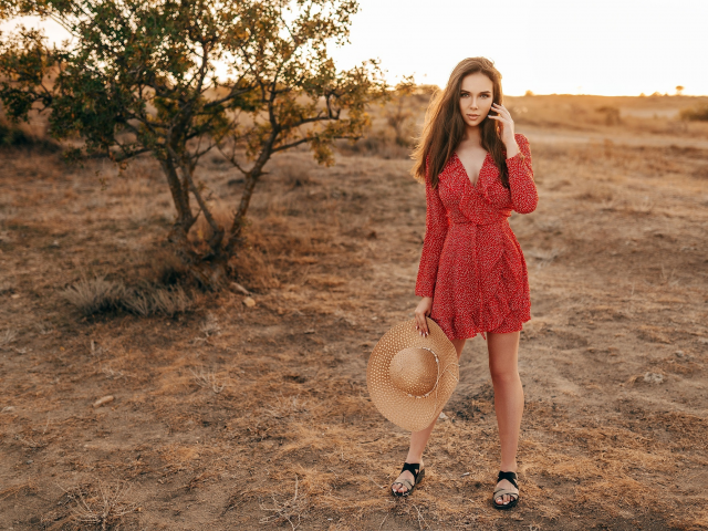 girl, beautiful, cute, dress, hat