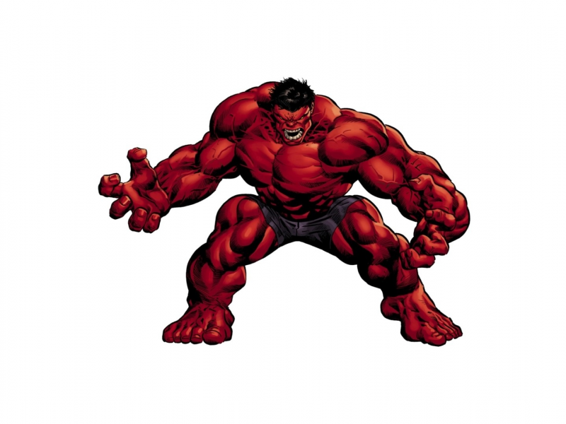 hulk, red hulk, artwork