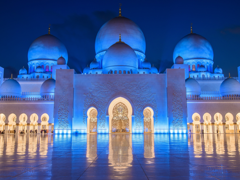 night, sheikh zayed mosque, abu dhabi