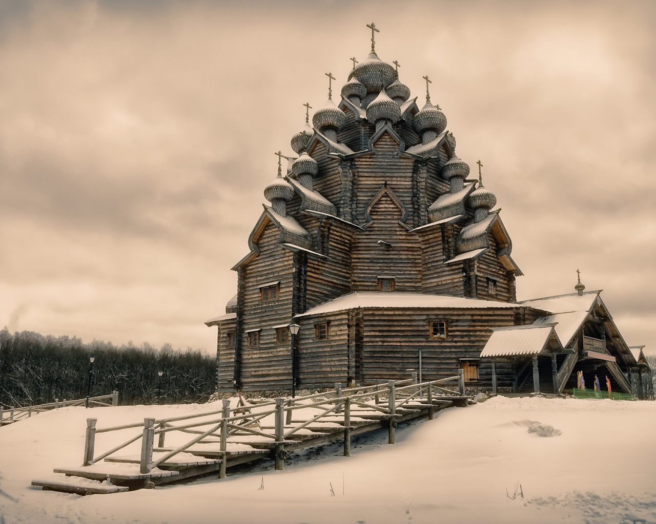 pokrovskaya church, leningrad oblast, russia, winter, snow