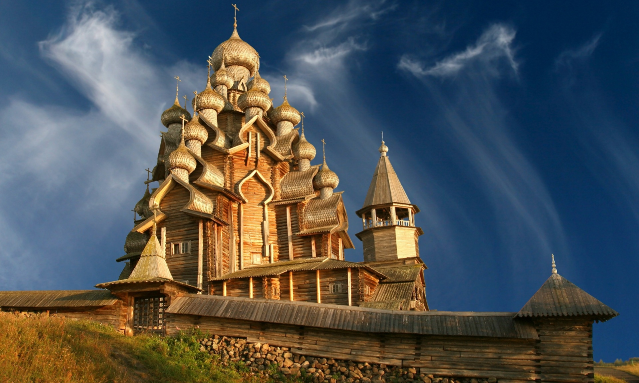 church, russia, kizhi, karelia, wooden, dome, museum