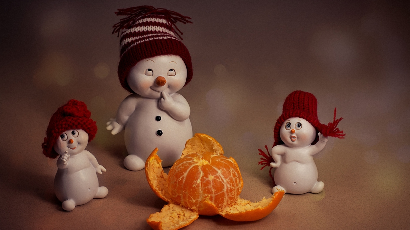 toy, snowman, tangerine