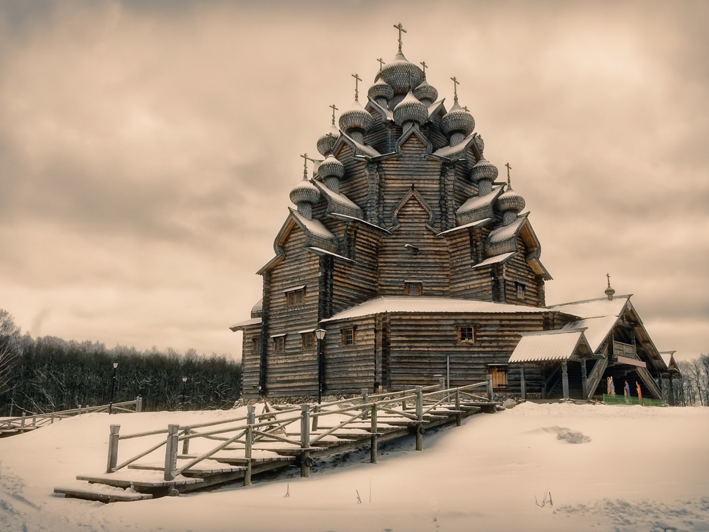 pokrovskaya church, leningrad oblast, russia, winter, snow