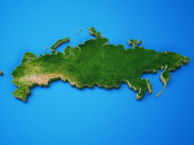 russia, blue background, map, island, digital art, 3d