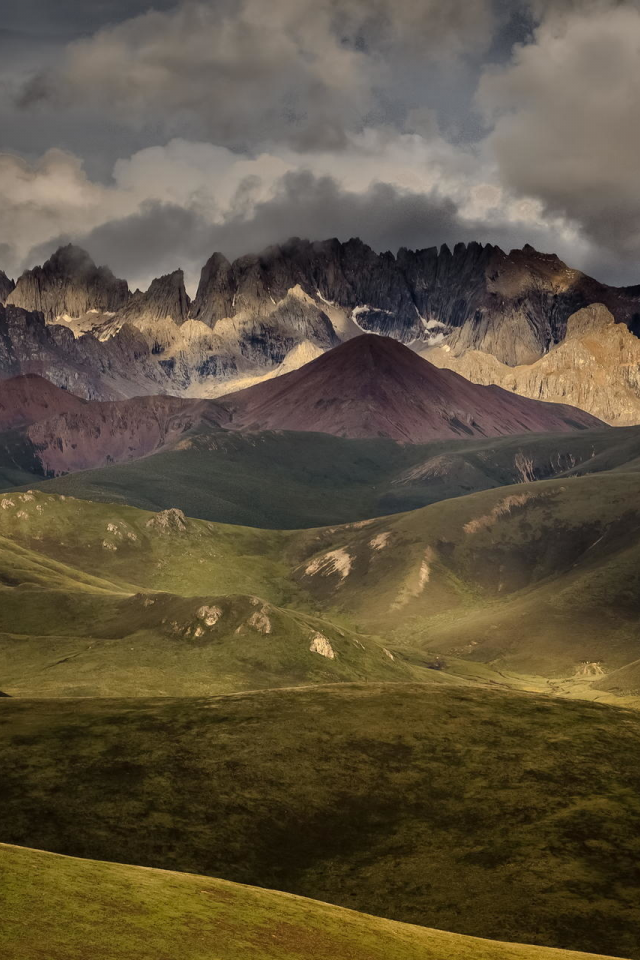 bayan, har, mountains, china, landscape, mountain, sichuan, sunset