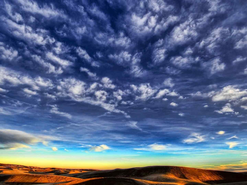 sky, clouds, desert, hills
