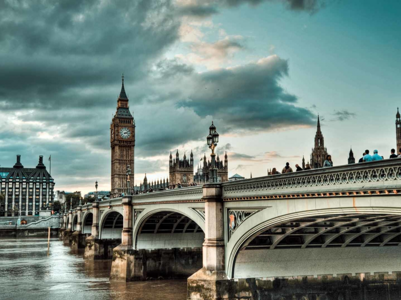 big ben, britain, westminster bridge, london, sky, river, thames, clock