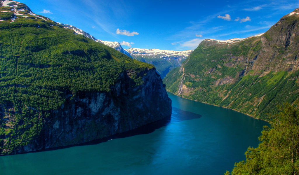 geirangerfjord, forest, geiranger, fjord, norway, mountains