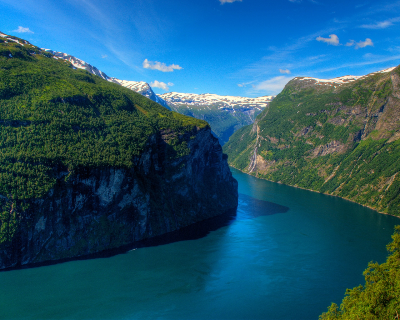 geirangerfjord, forest, geiranger, fjord, norway, mountains
