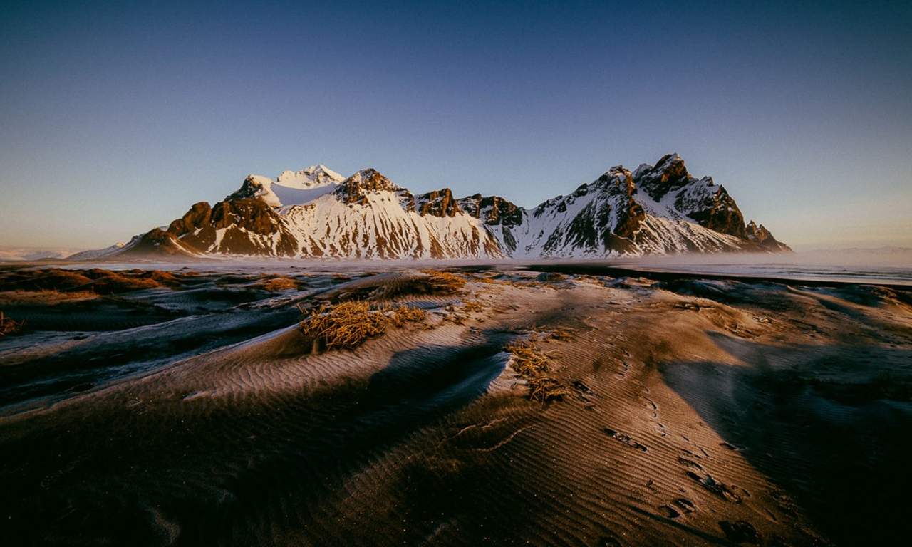 landscape, mountains, sky, snow