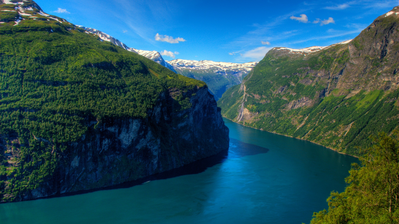 geirangerfjord, forest, geiranger, fjord, norway, mountains