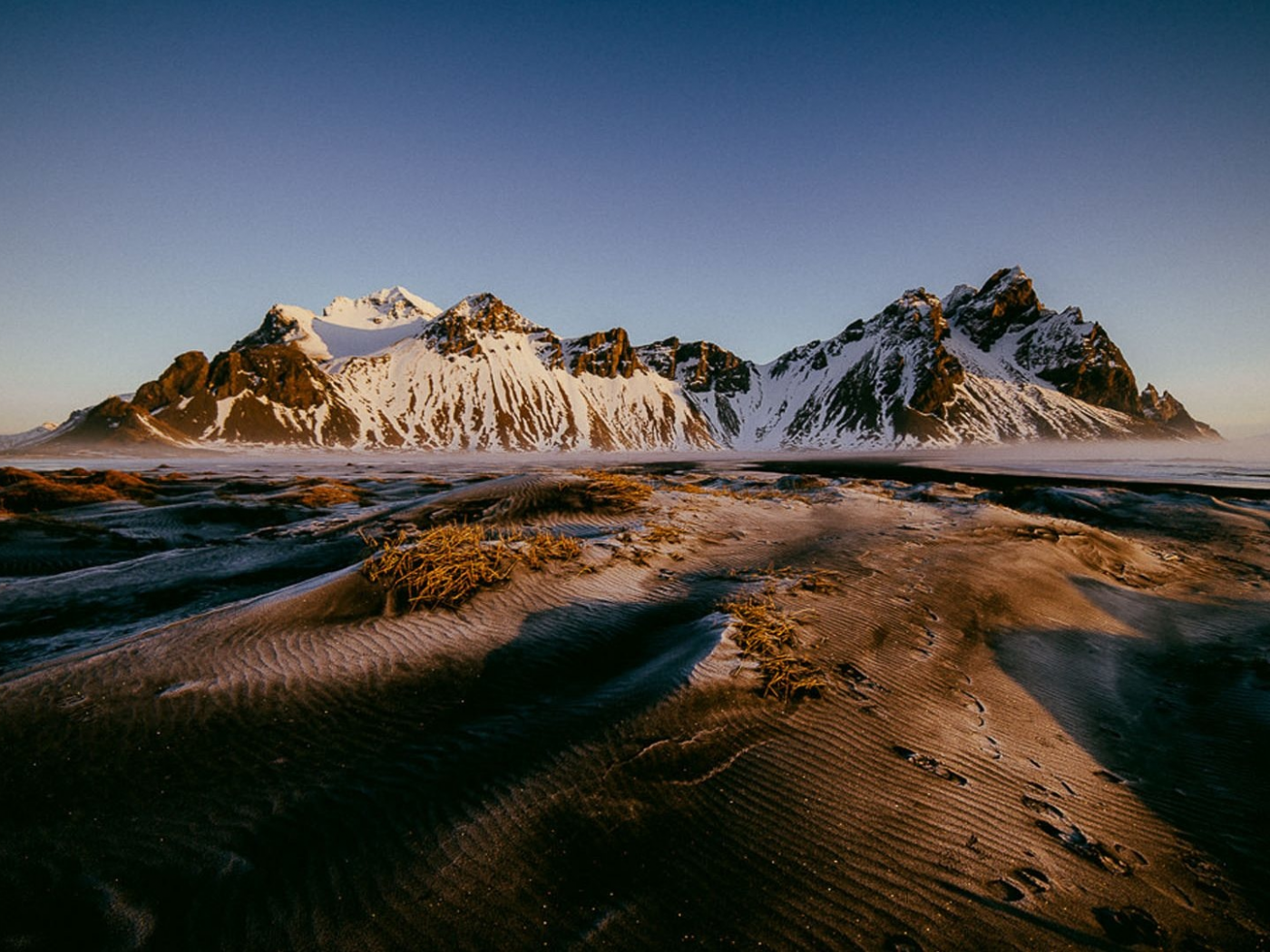 landscape, mountains, sky, snow